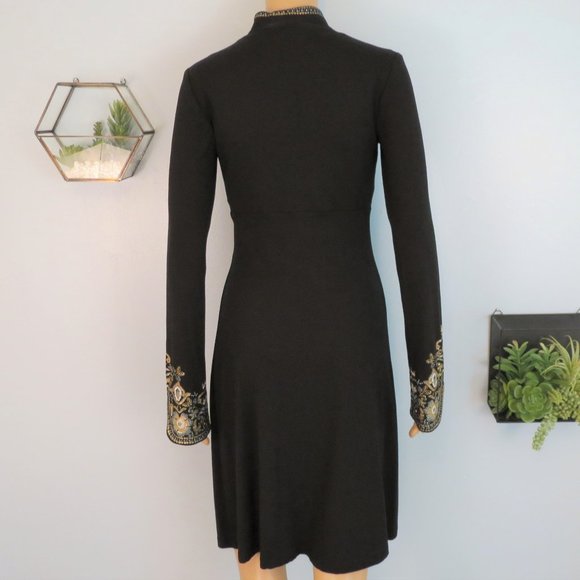 Cache Black Embellished Long Sleeve Dress XS - Picture 3 of 3